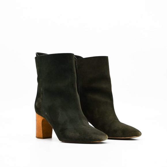 Chloe Shoes - CHLOE Womens Crosta Cardiff Dark Green Suede Boots